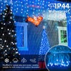 oopswow Icicle Lights Outdoor Decorations 300 LED 33ft 8 Modes