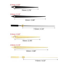 PATIKIL Replacement Clock Hands Kit, 10 Set Replacement Clock Hands Kits Clock Mechanism Movement Aluminum Wall Clock Hands Parts for Wall Clock Repair DIY, Black,Gold, A01/A02