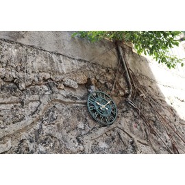 Taodyans Outdoor Wall Clock 30 cm Garden Clocks Waterproof Outdoor Wall Clock Vintage Kitchen Living Room Wall Clock Industrial 3D Wall Clock - Ticking (Turquoise)