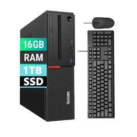 Lenovo THINKCENTRE M700 SFF Desktop Computer, Intel Dual-Core i3-6100 3.70GHz, 16GB DDR4, 1TB, WiFi, Bluetooth, Windows 10 Pro (Renewed)