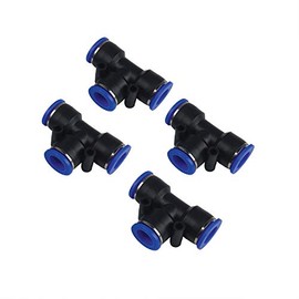 Primefit PC1212T-4 (4 PACK) 1/2" Push to Connect"T" Fittings for 1/2" (OD) Air Tubing
