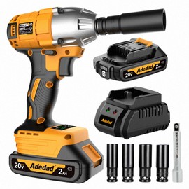 1/2 Power Impact Wrench 400N.m/ 300ft-lbs Impact Gun Cordless Electric Impact Driver with Battery and Charger include 17/19/20/21mm Sockets and 5 inch Extension Rod