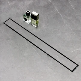 SaniteModar Linear Shower Drain, Linear Drain 36 inch with Tile Insert 2 in 1 Panels, AISI 304 Stainless Steel Brushed Shower Floor Drain with Adjustable Feet and Hair Catcher