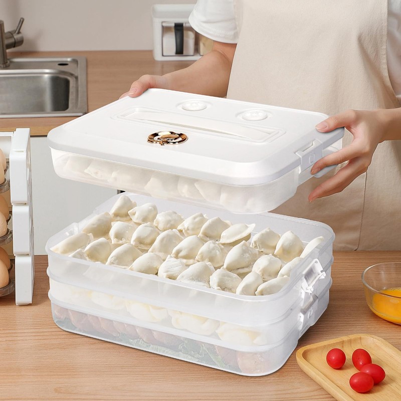 OFFKITSLY Food Storage Containers with Lids, Plastic Cookie Storage Containers