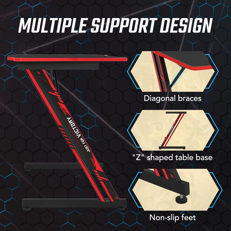 BestOffice 39" Gmaing Desk Computer Gaming Desk Z Shaped Gaming