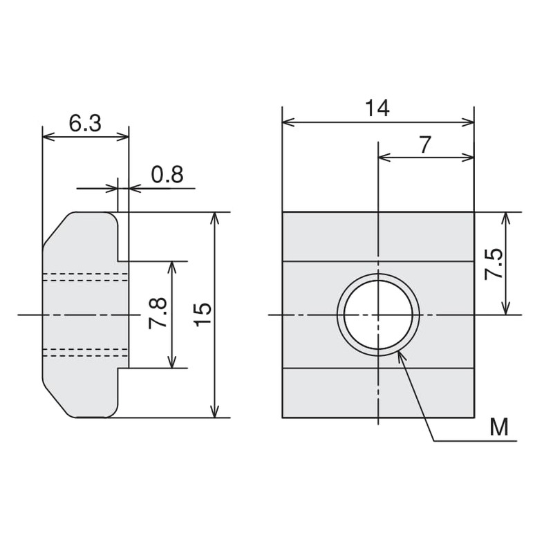 SU SFB-002 T Nut S(M6) Pack of 50