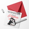 Penguin Anniversary Card / Cute Romantic Valentine Card for Husband