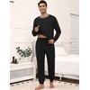 Ekouaer Mens Pyjamas Sets Soft Pjs Loungewear Long-Sleeve Top Elastic