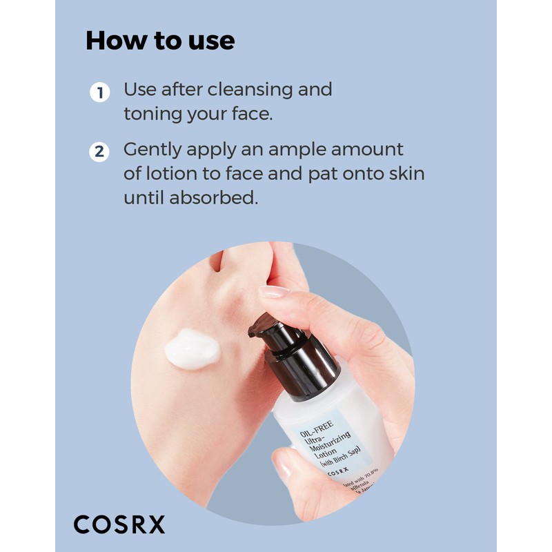 COSRX Oil Free Lotion with Birch Sap, Daily Acne Facial