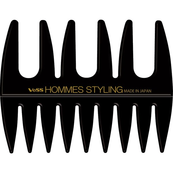 Bess VESS HO-500 Mesh Comb Comb for Men Coarse Pomade Barber Style (Black)