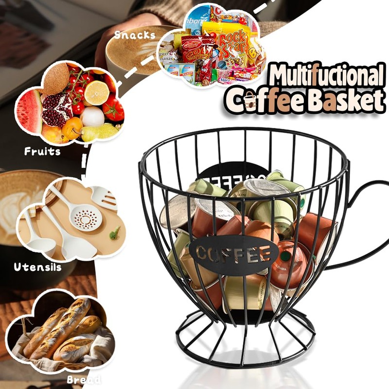 Coffee Pod Holder,Cup Pattern K Cup Holder Metal Coffee Capsule
