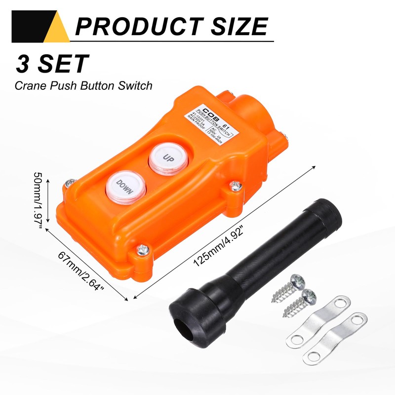 MECCANIXITY 5 Pcs Rain Proof Hoist Crane Push Button Switch,