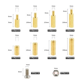 Dana Fred 360pcs M2 M3 M4 Hex Brass Standoff Screws Threaded Spacer Motherboard Standoffs and Screws Assortment Kit