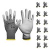 QEARSAFETY 12 Pairs PU Palm Coated Work Safety Gloves, Knitted