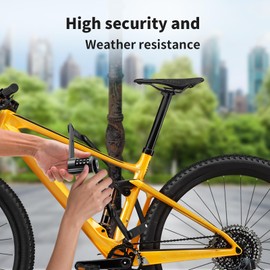 Auto Care Bike Fold Code Lock, 35 Inch Thickened Alloy Steel 4-Digit Combination Folding Lock with Lock Bracket, Heavy Duty Foldable Bicycle Lock with Reflective Spokes for Mountain Bikes, Bicycles