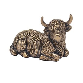 The Leonardo Collection Bronzed Highland Cow Figurine For Home & Office | Home Decor Ornaments Gift For Women & Men | Beautiful Figurine For Indoor & Outdoor | Living Room Decor Ornaments