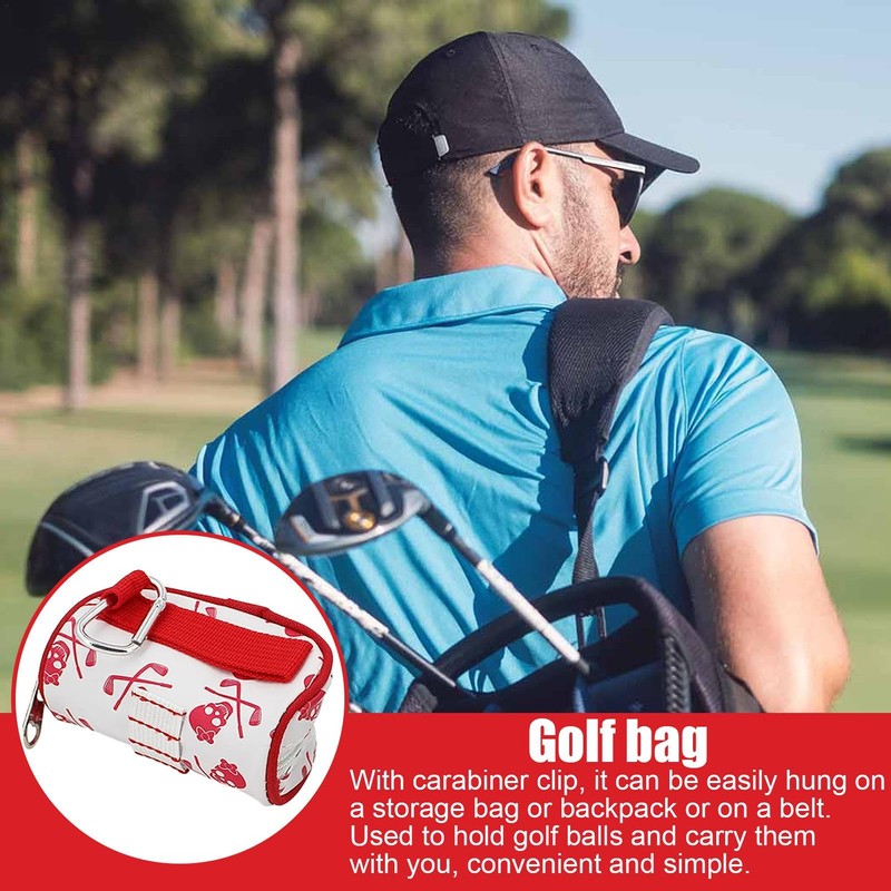Golf Ball Tee Pouch - Skull Pattern Golf Utility Pouch