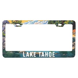 Lake Tahoe California Design B Souvenir Metal License Plate Frame Single