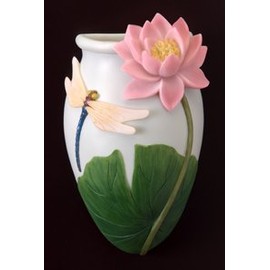 Dragonfly & Waterlily Wall Vase