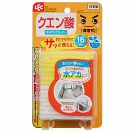 LEC Gekiochi-kun Citric Acid Kitchen Cleaner, Citric Acid Formulated Sponge, Can be used quickly for unpleasant stains
