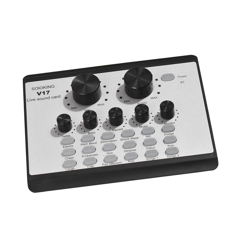 V17 Live Sound Card BT Mini Sound Mixer Multifunctional Voice