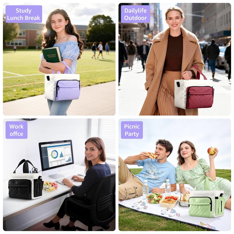Women's Insulated Lunch Box Bag - Stylish Tote Design, Leakproof