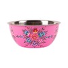 1x Raspberry Pansy 21.5cm Stainless Steel Camping Bowl - Reusable