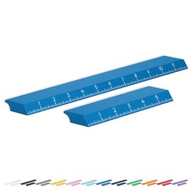 Glassboard Studio Ruler Set - 6 inch & 12 inch with Strong Neodymium Magnets - Perfect for Crafting, Magnetic Glass Craft Mats, White Boards, Lockers - Hands-Free Sewing & Quilting (Cobalt Blue)