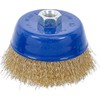 BGS 3987 Brass Coated Wire Cup Brush, Gold/Blue, 100 mm
