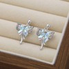 Erimberate Bohemian Crystal Bow Dangle Earrings Enamel Bow Tie Drop