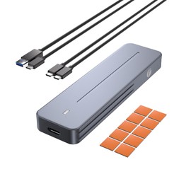 VCOM M.2 NVME SSD Enclosure, USB 3.1Gen 2 10 Gbps M2 SSD Enclosure, Aluminium NVME Adapter with Cooling Pad for NVMe PCIe SSD M-Key/ M&B Key in 2230/2242/2260/2280 (Not for M.2 SATA)