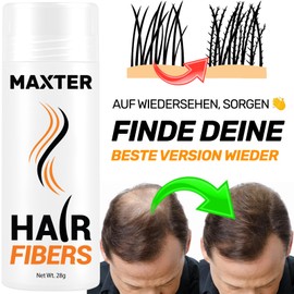Maxter Scattered Hair for Hair Thickening, Pouring Hair, Conceals Hair Loss in 10 Seconds, Hair Powder, 100% Natural, Invisible, for Fine Hair, Men and Women (Medium Brown 28 g)
