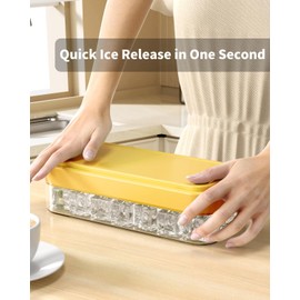 Ice Cube Tray, Easy Release Ice Cube Molds & Trays, 21 Pcs Silicone Ice Cube Trays for Freezer, Yellow