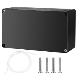 Electronic Connection Box, Waterproof IP65 Junction Box, Surface-Mounted Distribution Box, Mounting Case, Electronic Project Enclosure, Plastic Housing, 158 x 90 x 60 mm, Black (158x90x60mm)