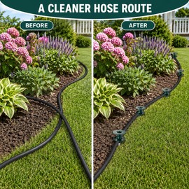Garden Hose Guide Spikes for Yard Use – 2-Piece ABS & Zinc Alloy Hose Guides for Lawn and Garden Watering