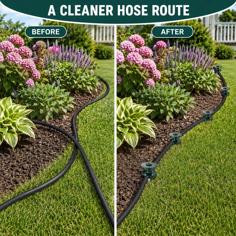 Garden Hose Guide Spikes for Yard Use – 2-Piece ABS