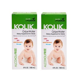 Dr. Chase Kolik Gripe Water Alcohol-Free - Baby’s Colic Relief - Gripe Water for Babies - Baby Gas Relief for Stomach Discomfort & Hiccups - Newborn Essentials - 5 fl. oz. (5 Fl Oz (Pack of 2))