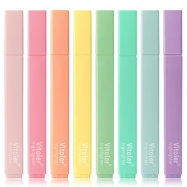 Vitoler Bible Highlighters,Aesthetic Cute Highlighters,8pcs Colorful Highlighter Markers No Bleed for Office School Supplies