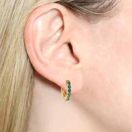 GAVU Women's Crystal Earrings Silver 925 Hoop Earrings with Zirconia Gold Earrings, Sterling Silver Cubic Zirconia, Cubic Zirconia