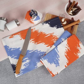 Fingercraft Kitchen Towels, 100% Natural Cotton, Set of 6 Multi-Purpose Kitchen Cloth Very Soft Highly Absorbent Tea Towels for Home and Kitchen 20in X 30in Global Ikat