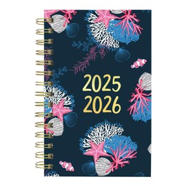 Blueline® Essential Academic Daily/Monthly Planner, August 2025 to July 2026, Gold Twin-Wire Binding, Poly Cover, 8" x 5", Under the Sea Design, Starfish (CA214PH.03-26)