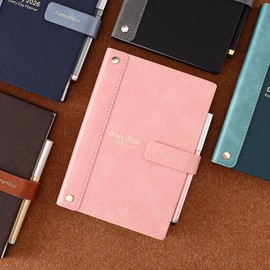 Academic Diary 2026,Agenda 26 Diary A5 Page a Day,Hardcover Organiser Year Diary Jan-Dec 2026,Month Weekly Planner with Pen,Stickers,Inner Pocket (Pink 2026, A5)