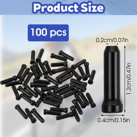 YUXIANLB 100 Pcs Bike Cable End Caps Set Bike Brake Cable End Tips Kit Aluminum Alloy Ends Crimps for Road Mountain Bicycle Black Shift Core Tail Ends Parts Tools