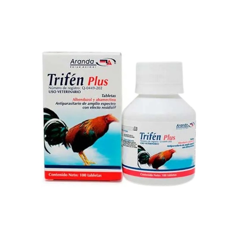 Trifén Plus 100 Tabs. Antiparasitario Para Aves