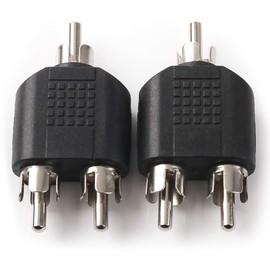 NANYI RCA Male to 2 RCA Male Audio Heads, RCA M One-Two RCA M Stereo Interconnect Audio Adapter, 2Pack (RCA M-2xRCA M)