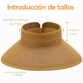 GeorgeX Sombreros de Malla para Mujer Sombrero para Sol Mujer, Visera de ala Anch para Verano Sombreros de Paja para Mujer, de ala Ancha, Plegables