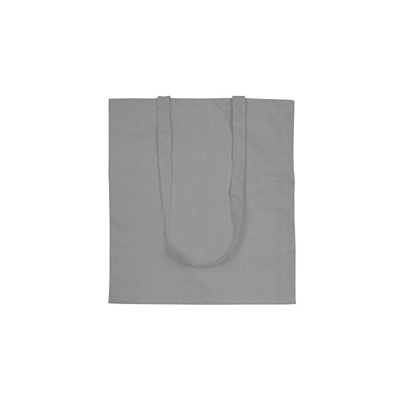 eBuyGB Shopping Tote Shoulder Bag, 100% Cotton, Grey, 2.54 x