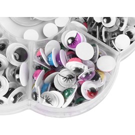 255 Piezas Muñeca Ojos Saltones Multi Colores y Tamaños Autoadhesivo Plástico Seguridad Muñeca Pegatina Ojos con Caja de Almacenamiento para Materiales de Juguete Artesanales de Bricolaje