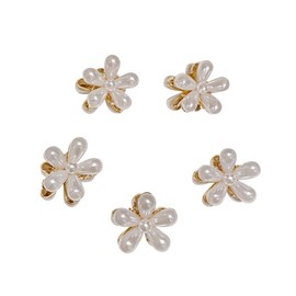 Avance Hair Accessories Hair Clip Hair Bijou Ribbon Pearl Bijou Flower Adults Children (5 Piece Pearl Flower Set)