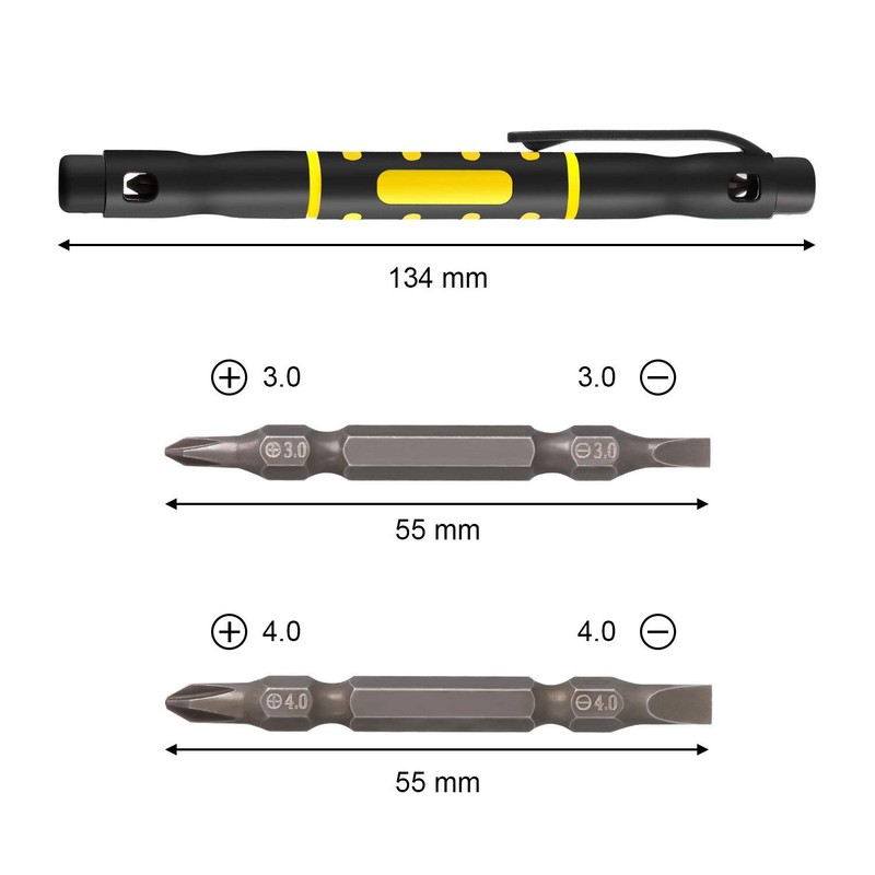 2 Pieces Pocket Screwdriver 4 in 1 Portable Screwdriver Multi-Tool